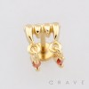 VAMPIRE FANGS BLOOD TOP PUSHIN (THREADLESS) 316L SURGICAL STEEL LABRET SET
